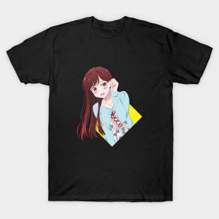 Mizuhara Chizuru large logo from Rent A Girlfriend Anime and Manga T-Shirt